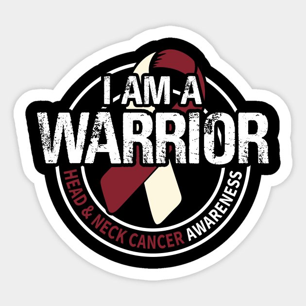 I Am A Warrior Head & Neck Cancer Awareness Ribbon Sticker by mateobarkley67